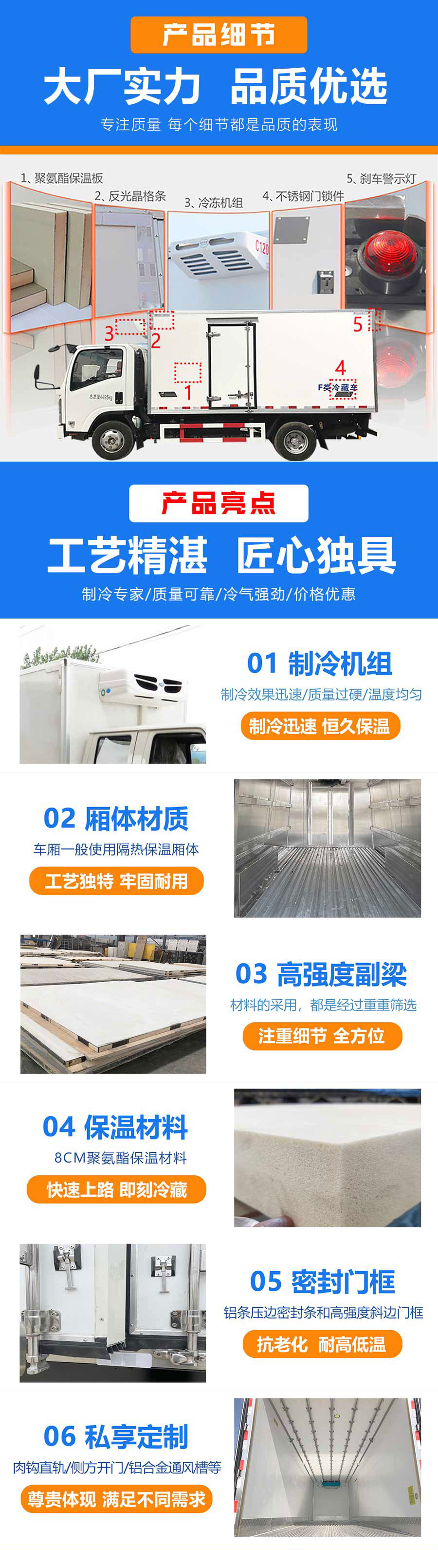 國(guó)六 江鈴凱運(yùn)4.2米肉鉤冷藏車(chē)